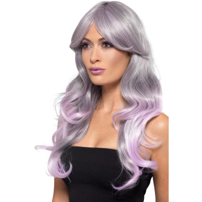 Fever Fashion Ombre Wig Wavy Long Grey & Pastel 48905