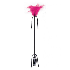 Secret Play Duster and Riding Crop Black-Fuchsia