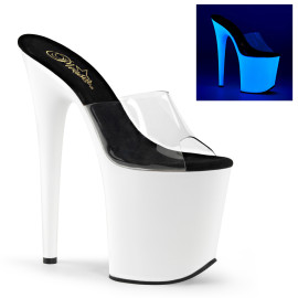 Pleaser Flamingo-801UV Clr/Neon Wht