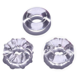 SuperLove Cock Ring Set Transparent 3 Pack