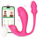 SuperLove Triple Stimulation Wearable Panty Vibrator with Remote Pink