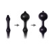 Rimba Latex Play Inflatable Anal Plug with Double Balloon and Pump Black