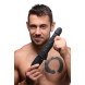 Master Series 10X Thrust Master Vibrating and Thrusting Dildo with Handle Black